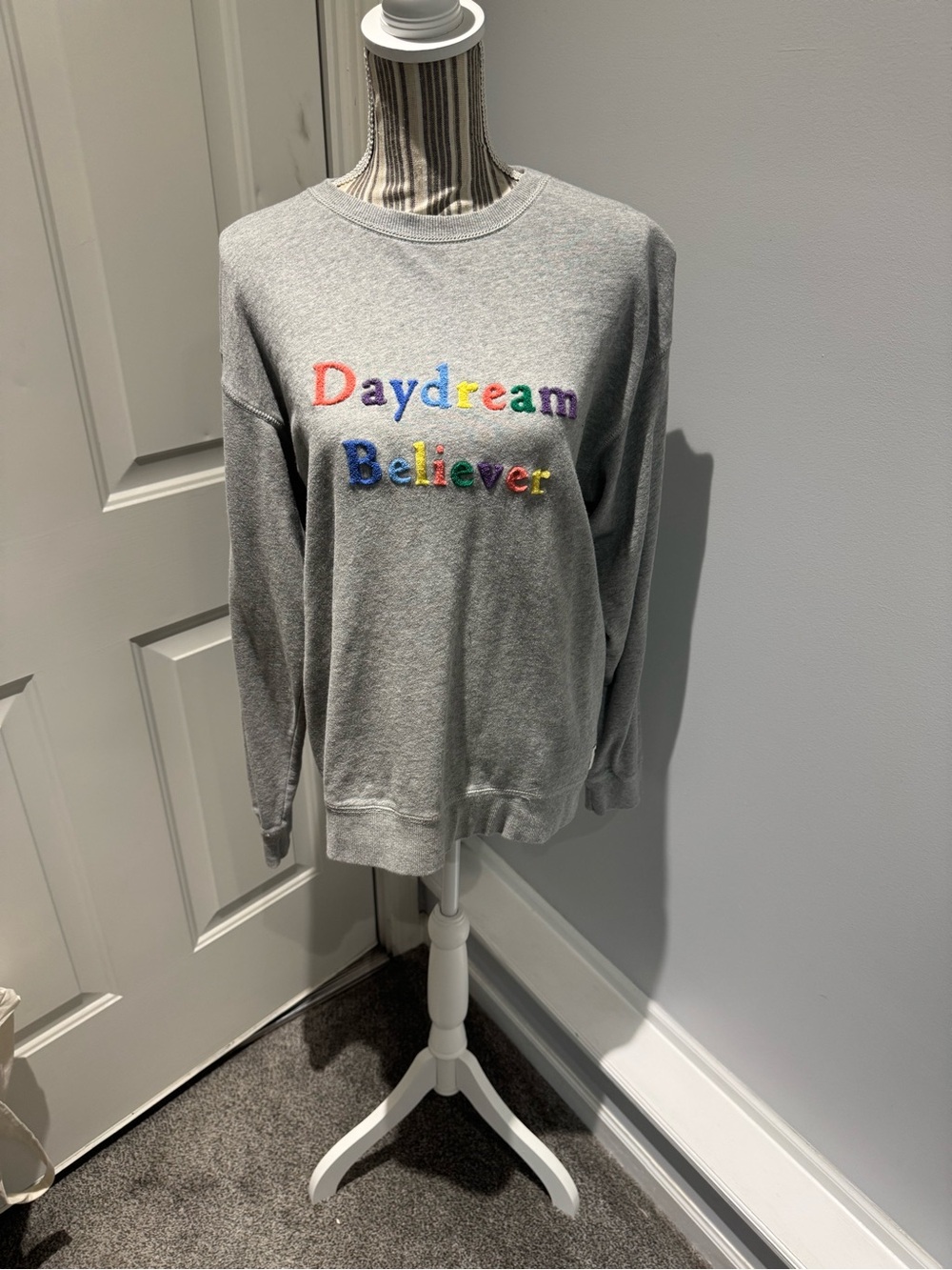 Roots Light Gray Logo Patch Sweatshirt - only worn a few times